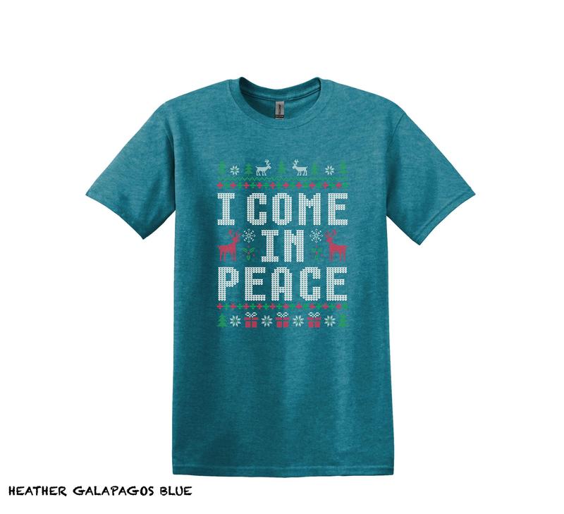 I Come in Peace& Peace Shirts,Unisex Funny Couples Shirts, Couples Matching, Funny Couples Christmas Shirts, Xmas Party Shirts, Xmas Pajamas