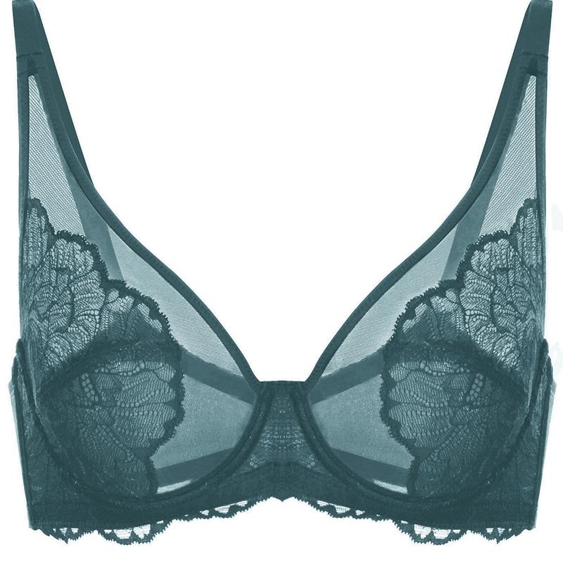 HSIA Blossom Plus Size Soft Lace Full Coverage Women Unlined Underwire Bra Mesh Soft Womenswear