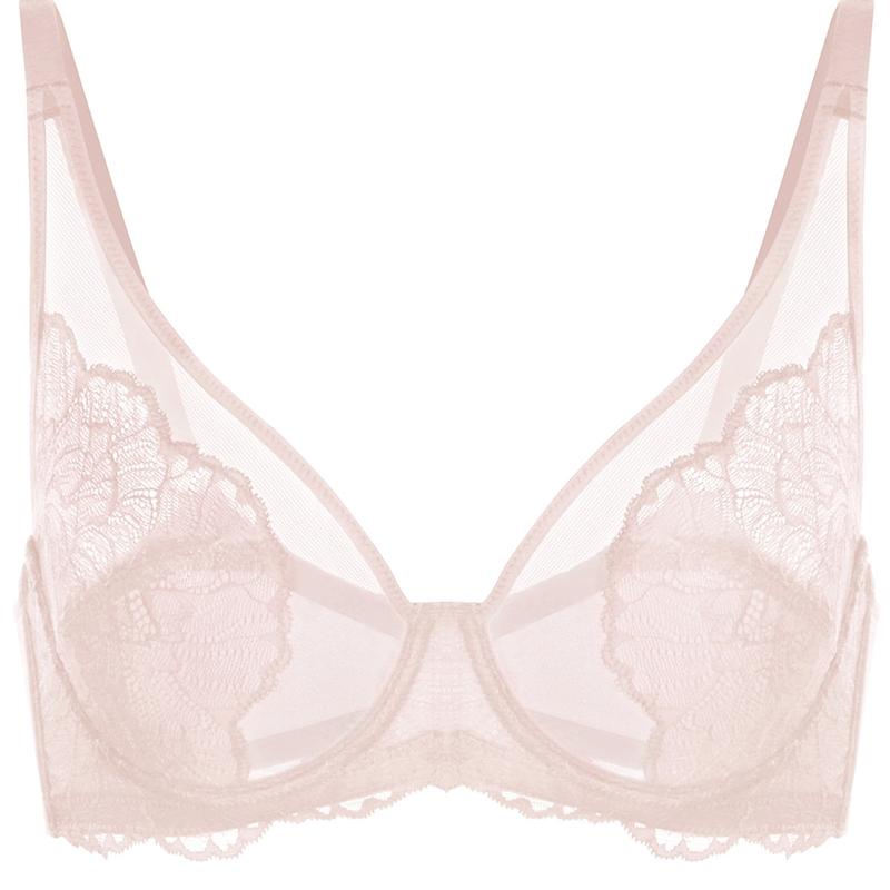 HSIA Blossom Plus Size Soft Lace Full Coverage Women Unlined Underwire Bra Mesh Soft Womenswear