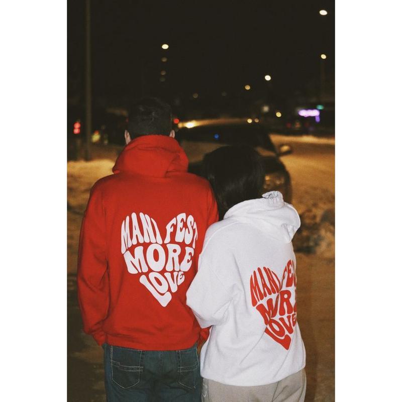 Matching Couples Outfits Manifest More Love, manifest more love hoodie, couple hoodie, Unisex hoodie Sweatshirt, Valentine Matching Tee, Valentine Gift, Gift For Her, Gift For Him