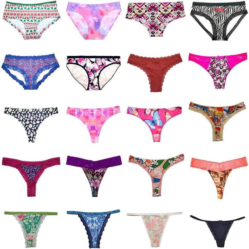 Women Underwear Variety of Panties Pack Lacy Thongs G-strings Cotton Briefs Hipsters Bikinis Undies