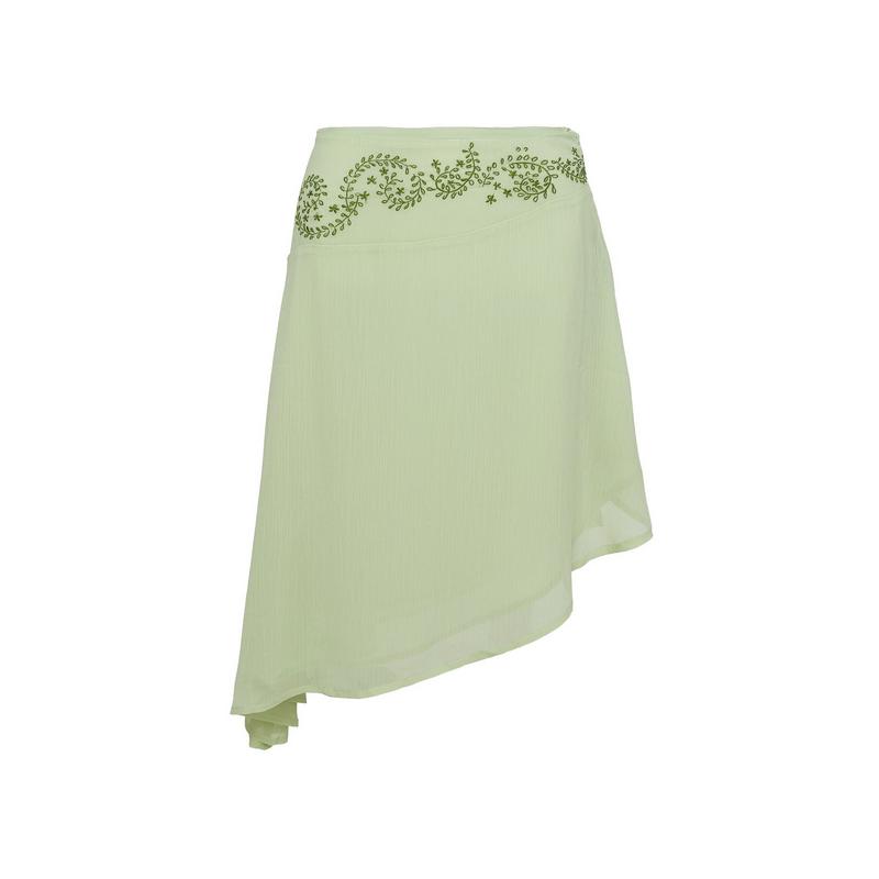 Pappilion Asymmetrical Midi Skirt Sage