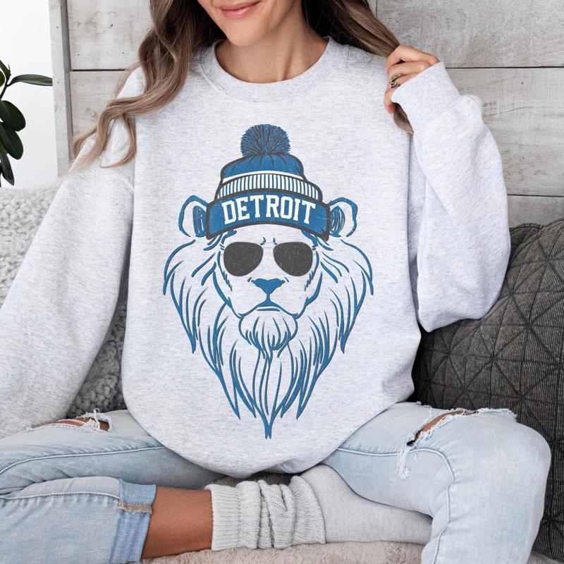 Detroit Football Sweatshirt, Lion Mascot, Detroit Football Shirt, Detroit Sweater, Sunday Football, Game Day Sweatshirt