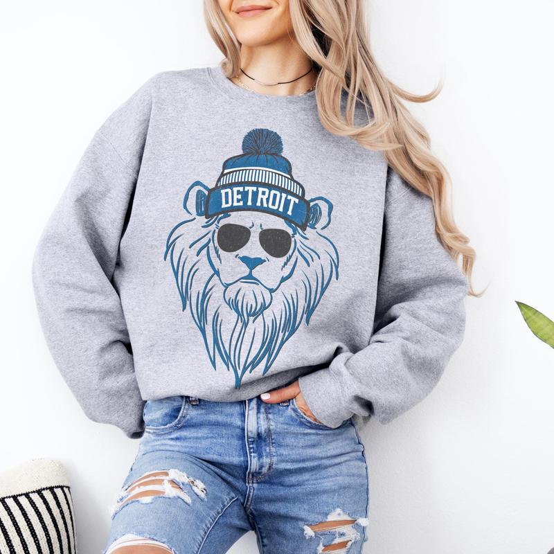 Detroit Football Sweatshirt, Lion Mascot, Detroit Football Shirt, Detroit Sweater, Sunday Football, Game Day Sweatshirt