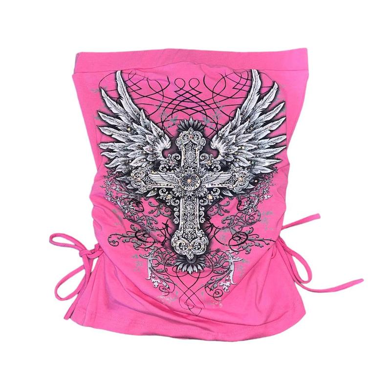 Heaven Rhinestone Tube Top Pink