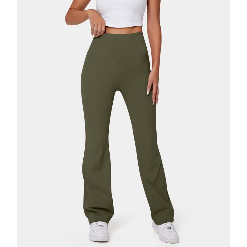 Halara High Waisted Back Pocket Plain Slight Flare Leggings