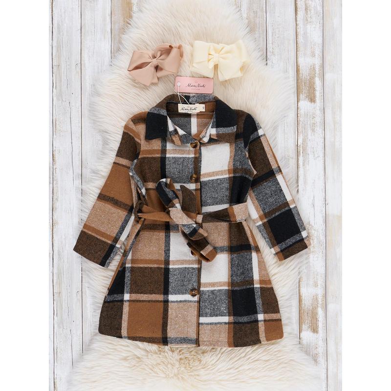 Mom & Me Brown & Black Plaid Flannel Dress