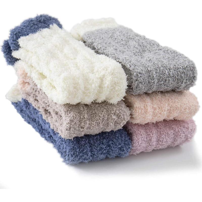 Women's Fuzzy Slipper Socks, Soft Cozy Winter Plush Socks, Warm Christmas Stocking Stuffer Gifts Comfy Womenswear Essential Everyday Fit