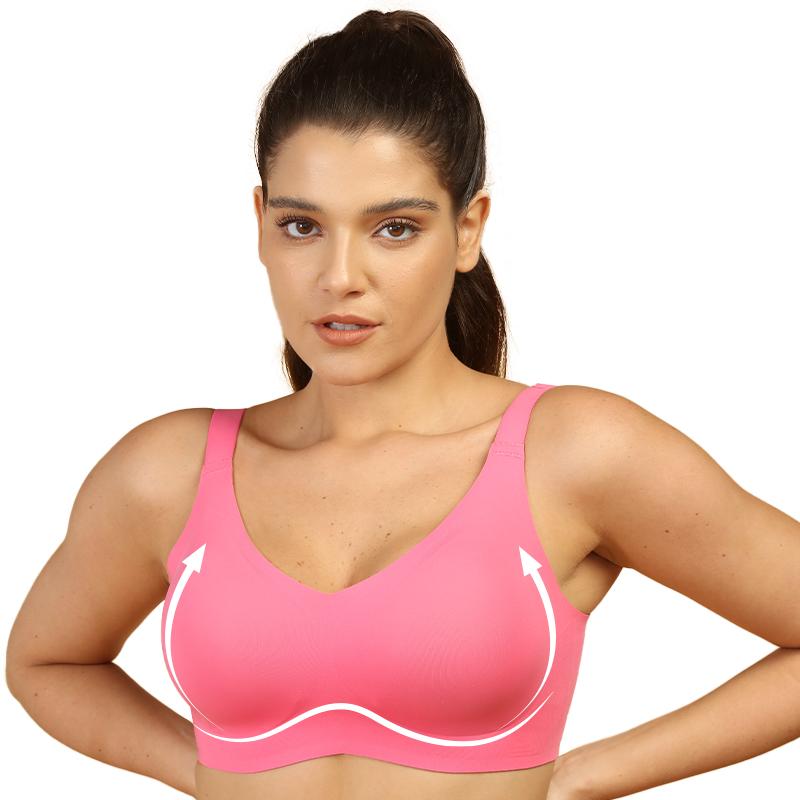 COMFELIE Plus Size  Women wireless comfort Bra,Seamless Bra with Support Full Coverage everyday Bra No Underwire Unlined Tshirt Bras EB061-EB062