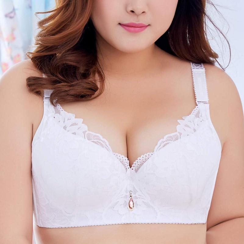 Push Up Bras for Women Plus Size Floral Lace Underwire Soft Cup Everyday Bra